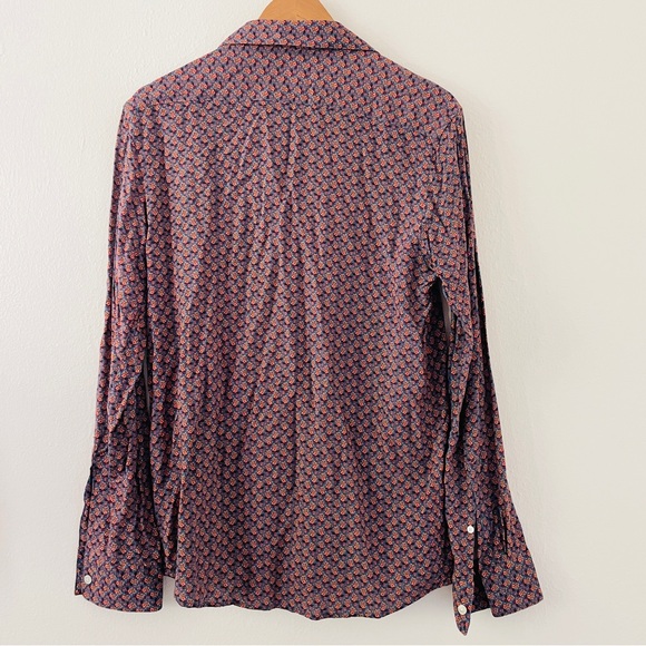 Zara Man Floral Button Down Shirt - Brown & Blue - Picture 3 of 3